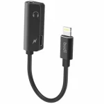 کابل تبدیل لایتنینگ به جک 3.5 میلی متری بودی مدل Budi DC137B طول 0.12 متر با قابلیت شارژ گوشی