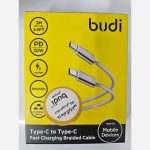 کابل شارژ کنفی ‌USB-C به ‌USB-C بودی مدل Budi DC103TT20W